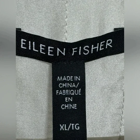 Eileen Fisher Silk Habutai Quilted Round Neck Jacket in Bone Color NWT Size XL - Picture 10 of 12